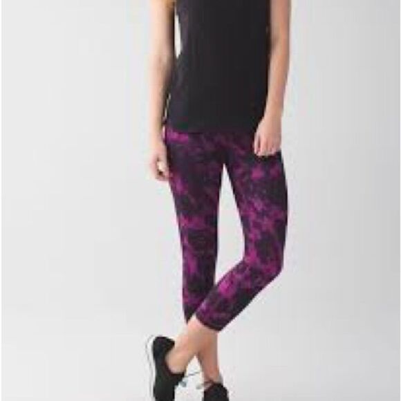 Lululemon Wunder Under Crop II *Full-On Luon Breezie Regal Plum Black - Picture 5 of 6